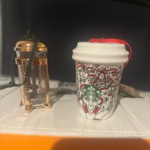 2 Starbucks ornaments